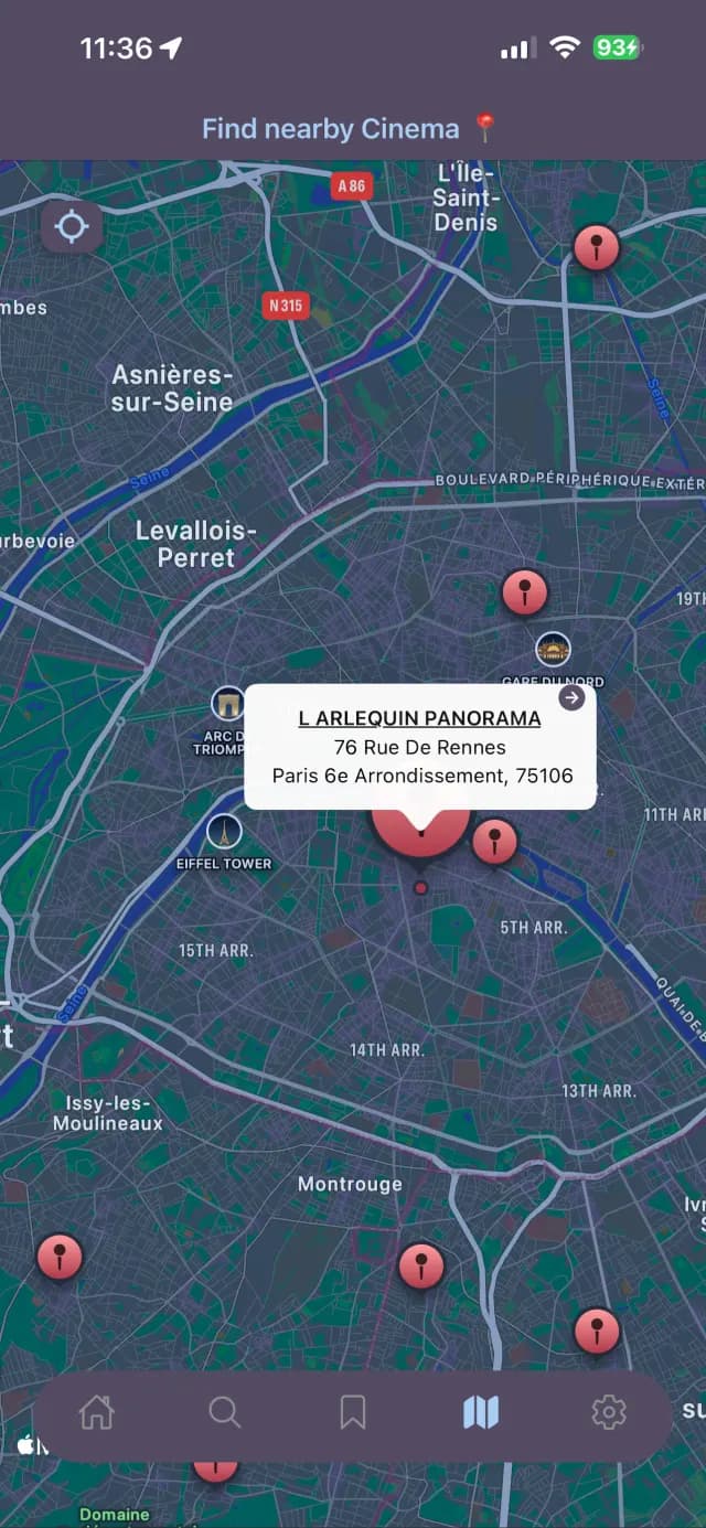 LumiFlix — LumiFlix — Nearby cinemas map